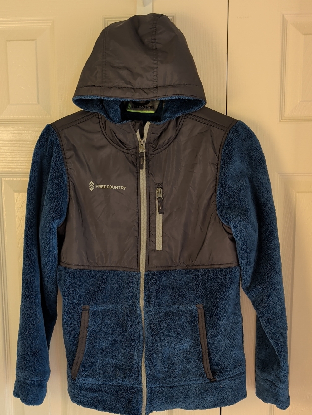 Free Country Kids Navy Hooded Puffer-Fleece Jacket